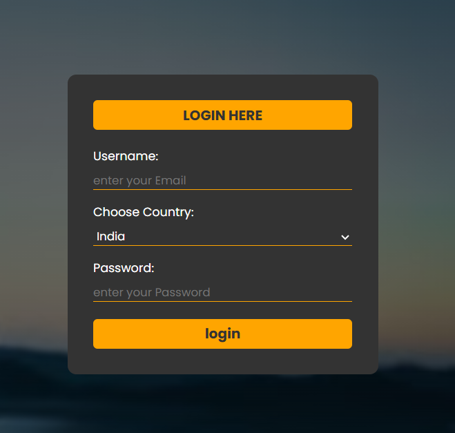Homepage with Login Form Project Screenshot